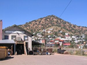 Queen Mine Tour entrance near Parc Bisbee in Bisbee, Arizona